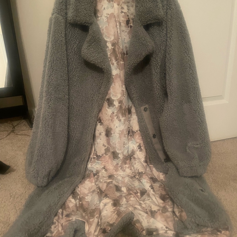 Free people dusty blue Sherpa Coat